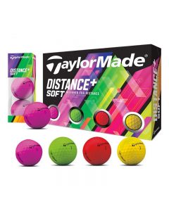 Taylormade 泰勒梅彩色高尔夫球 Distance+ Soft 四彩球 双层球
