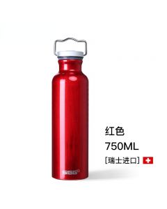 瑞士SIGG进口水杯带盖夏季户外大容量水壶ins简约便携金属随行杯750ml-Red