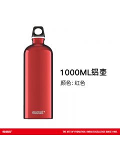 瑞士SIGG进口运动水杯户外健身水壶男女便携大容量ins简约随行杯1L-Red