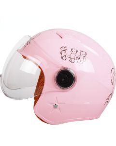 ESSEN 儿童头盔电动电瓶车安全帽四季通用男女孩小宝宝夏季防晒款-Pink