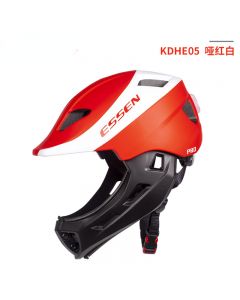 essen儿童滑步车头盔平衡车全盔安全帽单车保护装备骑行护具套装无护具-Red