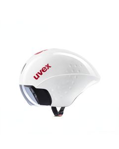 uvex race 8气动头盔 磁吸风镜一体公路铁三计时赛自行车竞技专业头盔kona同款-白/红-56~58cm