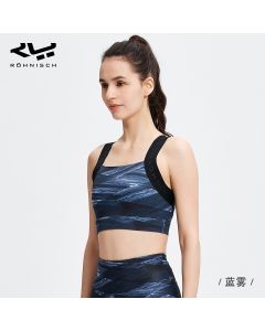 Rohnisch运动内衣女定型防震跑步高强度运动文胸瑜伽健身运动背心-Blue-XS