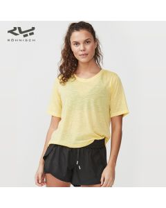 ROHNISCH卢奈诗 Sheer轻盈感运动T恤时尚瑜伽训练短袖 宽松版型-Yellow-XS