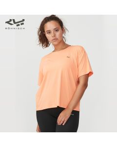 ROHNISCH卢奈诗 Logo Ribbed清爽感休闲短袖运动跑步T恤 宽松版型-Orange-XS