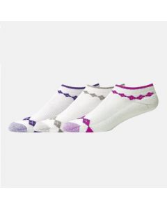 Footjoy高尔夫女士袜子FJ ComfortSof golf 短筒袜 白紫/白灰/白莓红（3双装）