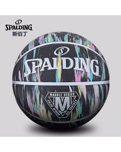 Spalding斯伯丁84-405橡胶篮球(黑色)大理石印花系列