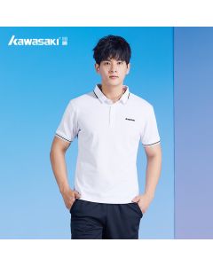 Kawasaki川崎羽毛球T恤男款翻领短袖T恤 ST-V1919 白色
