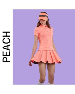 CHUCUCHU 高尔夫女装短裙 夏装天蓝色百褶裙-Orange-S