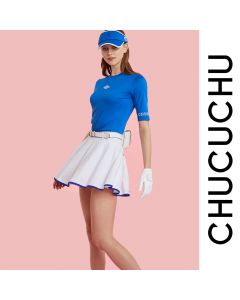 CHUCUCHU高尔夫服饰女装 短裙女士/边缘配色成套-White-S
