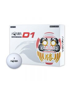 HONMA高尔夫球D1 DARUMA达摩款彩色高尔夫球白色两层远距球-White