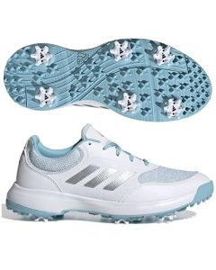 Adidas 女士高尔夫球鞋 白银蓝FW6323-白/蓝-EU 35