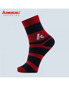 Kawasaki川崎羽毛球运动袜子儿童中袜 KW-Q446 红色