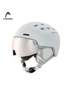 HEAD海德 女滑雪头盔保暖抗冲击防护头盔滑雪镜一体盔+备用镜片-White-S