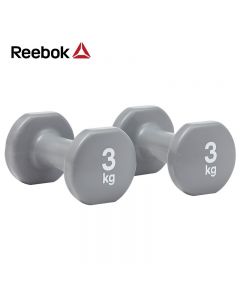 Reebok 锐步 哑铃套装 男女士健身器材 家用健身房 小哑铃 RAWT-16153 灰色-3kg/2只装