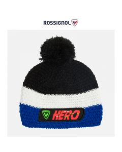 ROSSIGNOL卢西诺金鸡男童Hero系列滑雪帽毛线帽单双板滑雪帽子-黑/蓝