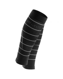 CEP 男女跑步运动护腿袜 环状反光条纹腿套-Men-Black-III