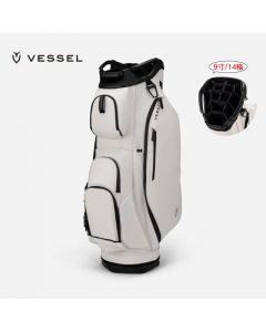 VESSEL 高尔夫球包男士 合成皮革支架包 9寸 /14 格 3.9kg 9030221-White