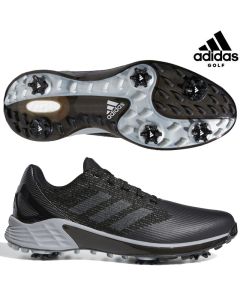 Adidas阿迪达斯 男士高尔夫球鞋 有钉运动鞋ZG21 灰蓝G57769 黑灰H67915-Black-EU 39