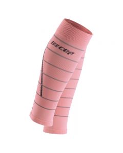 CEP 男女跑步运动护腿袜 环状反光条纹腿套-Women-Pink-II