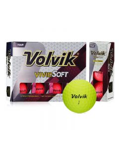 VOLVIK沃维克高尔夫球 三层职业款golf球柔软球感辅助击球轨迹彩球VIVID Soft 三层球-Yellow