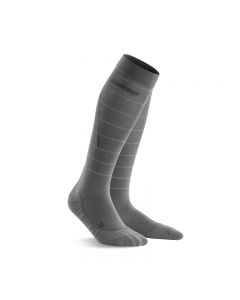 CEP 男女运动跑步马拉松长筒袜 反光压缩袜-Women-II-Grey
