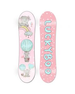 Luckyboo儿童滑雪板单板套装男童女童装备 粉象