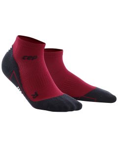 CEP 男士运动跑步马拉松骑车短筒袜子 轻薄运动袜-Red-V