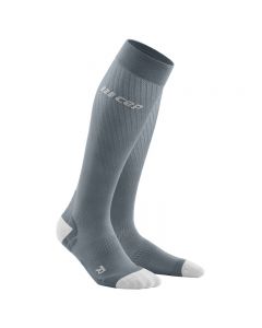 CET 男士跑步马拉松运动长筒袜 超轻压缩袜-Grey-IV
