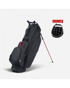 VESSEL 高尔夫球包 合成皮革支架包8.5 寸 /14 格 2.86kg  8530220-黑/红