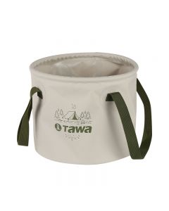 TAWA 大容量折叠水桶 收缩桶 便携户外旅行桶-米白色