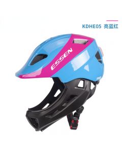 essen儿童滑步车头盔平衡车全盔安全帽单车保护装备骑行护具套装无护具-Blue