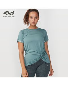卢奈诗 Knot垂坠感瑜伽短袖T恤运动休闲 跑步健身透气显瘦-Light Blue-XS