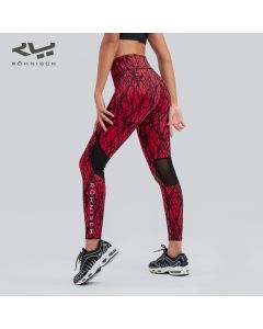 ROHNISCH卢奈诗 Mesh Print Tights 女士紧身运动瑜伽长裤女 修身-Red-XS