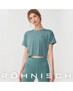 ROHNISCH  Logo Ribbed ヨガトレーニング半袖Tシャツ レディース