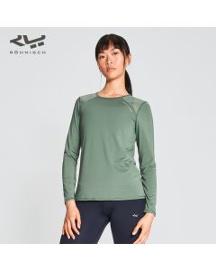 ROHNISCH卢奈诗Asta Mesh 长袖衫运动冬季跑步健身上衣户外训练服-Green-S