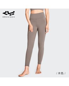 Rohnisch瑜伽裤女高腰提臀夏季薄款紧身裤外穿裸感高端专业健身裤-Brown-XS