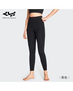 Rohnisch瑜伽裤女高腰提臀夏季薄款紧身裤外穿裸感高端专业健身裤-Black-XS