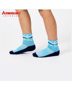 Kawasaki川崎羽毛球运动袜子儿童中袜 KW-Q443-Blue