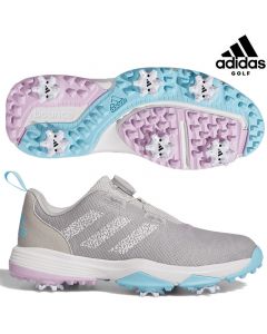 阿迪达斯adidas 儿童女士青少年高尔夫球鞋有钉鞋-Light Blue-32.5