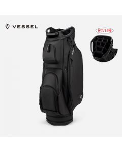 VESSEL 高尔夫球包男士 合成皮革支架包 9寸 /14 格 3.9kg 9030221-Black